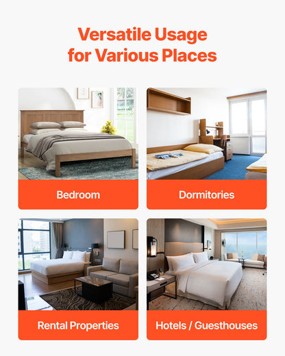 Full Size Bunkie Board, 10 mm Foldable Bed Board Slats with Connection, Wooden Mattress Support for Full Size Bed, Support under Mattress Boards, Ready to Use, 8 Piece, Burlywood