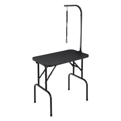 Arm för husdjurstrimningsbord med klämma, 808 x 460 mm hundtrimningsstation, hopfällbart trimningsställ för medelstora och små hundar, fritt sittande baksäte med trimögla, bärförmåga 99,8 kg