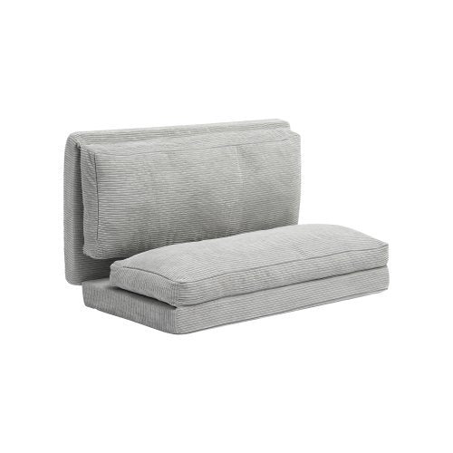 Hopfällbar bäddsoffa, 3-i-1 hopfällbar bäddsoffa med tvättbart överdrag, 25D högdensitetsminnesskum, bäddsoffa med fällbar bädd, futonsoffa för vardagsrum, sovrum, gästrum, ljusgrå (hel)