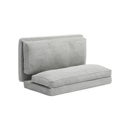 Hopfällbar bäddsoffa, 3-i-1 hopfällbar bäddsoffa med tvättbart överdrag, 25D högdensitetsminnesskum, bäddsoffa med fällbar bädd, futonsoffa för vardagsrum, sovrum, gästrum, ljusgrå (hel)