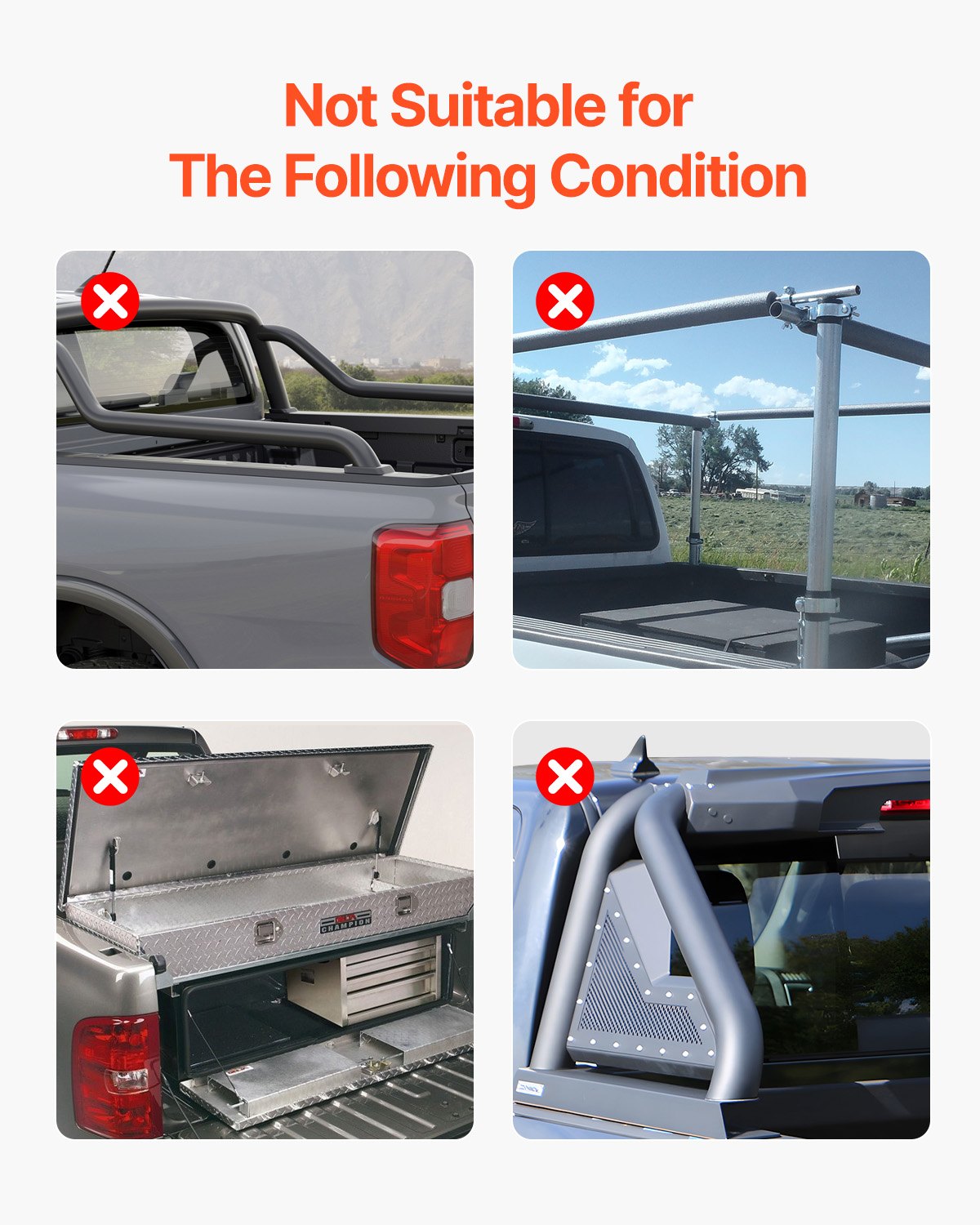 Tri-Fold Truck Bed Tonneau Cover, Compatible with 2016-2023 Toyota Tacoma, 5' (60.5") Bed, Only Fit 5.0' x 4.6' (60.5" x 55.0") Inside Bed, 400 lbs Load Capacity, LED Light, Quick Folding, Black