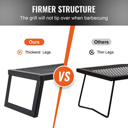 Hopfällbar lägereldsgrill Bärbar campingeldstad Stål Utomhus BBQ Picknick