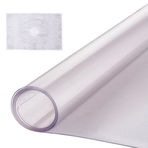 Plastbordsskydd, 24 x 48 tum 1,5 mm tjockt frostat bordsskydd, rektangulär PVC-skrivbordsmatta, vattentät och lättrengörande skrivbordsunderlägg, för kontorsbyrå, matbord, nattduksbord