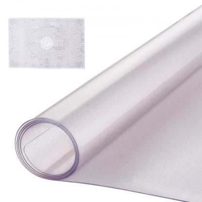 Plastbordsskydd, 24 x 48 tum 1,5 mm tjockt frostat bordsskydd, rektangulär PVC-skrivbordsmatta, vattentät och lättrengörande skrivbordsunderlägg, för kontorsbyrå, matbord, nattduksbord