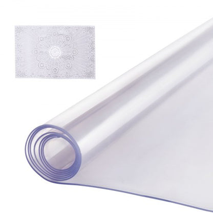 Plastbordsskydd, 40 x 80 tum 2,0 mm tjockt genomskinligt bordsskydd, rektangulär PVC-skrivbordsmatta, vattentät och lättrengörande skrivbordsunderlägg, för kontorsbyrå, matbord, nattduksbord