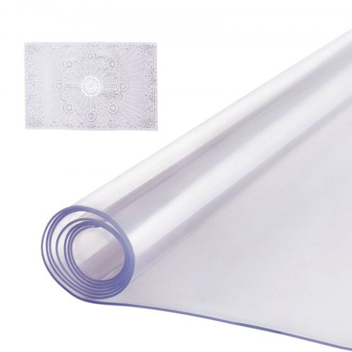 Plastbordsskydd, 42 x 60 tum 2,0 mm tjockt genomskinligt bordsskydd, rektangulär PVC-skrivbordsmatta, vattentät och lättrengörande skrivbordsunderlägg, för kontorsbyrå, matbord, nattduksbord