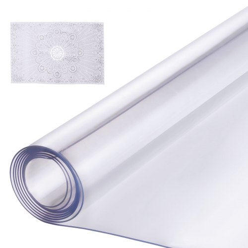 Plastbordsskydd, 42 x 96 tum 1,5 mm tjockt genomskinligt bordsskydd, rektangulär PVC-skrivbordsmatta, vattentät och lättrengörande skrivbordsunderlägg, för kontorsbyrå, matbord, nattduksbord