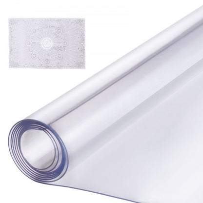 Plastbordsskydd, 42 x 96 tum 1,5 mm tjockt genomskinligt bordsskydd, rektangulär PVC-skrivbordsmatta, vattentät och lättrengörande skrivbordsunderlägg, för kontorsbyrå, matbord, nattduksbord