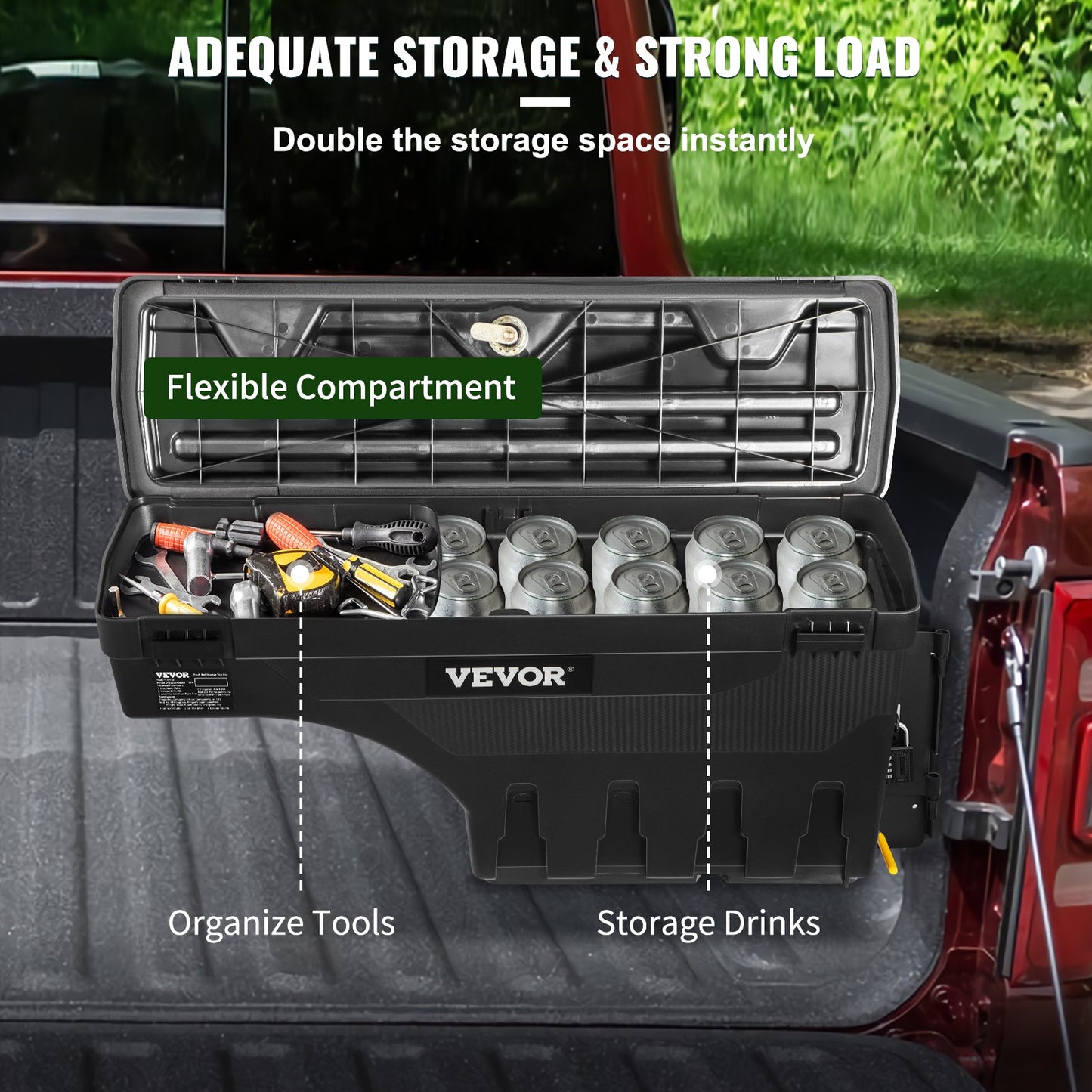 Verktygslåda för lastbilsflak för Dodge Ram 1500 2019-2021 vänster och höger