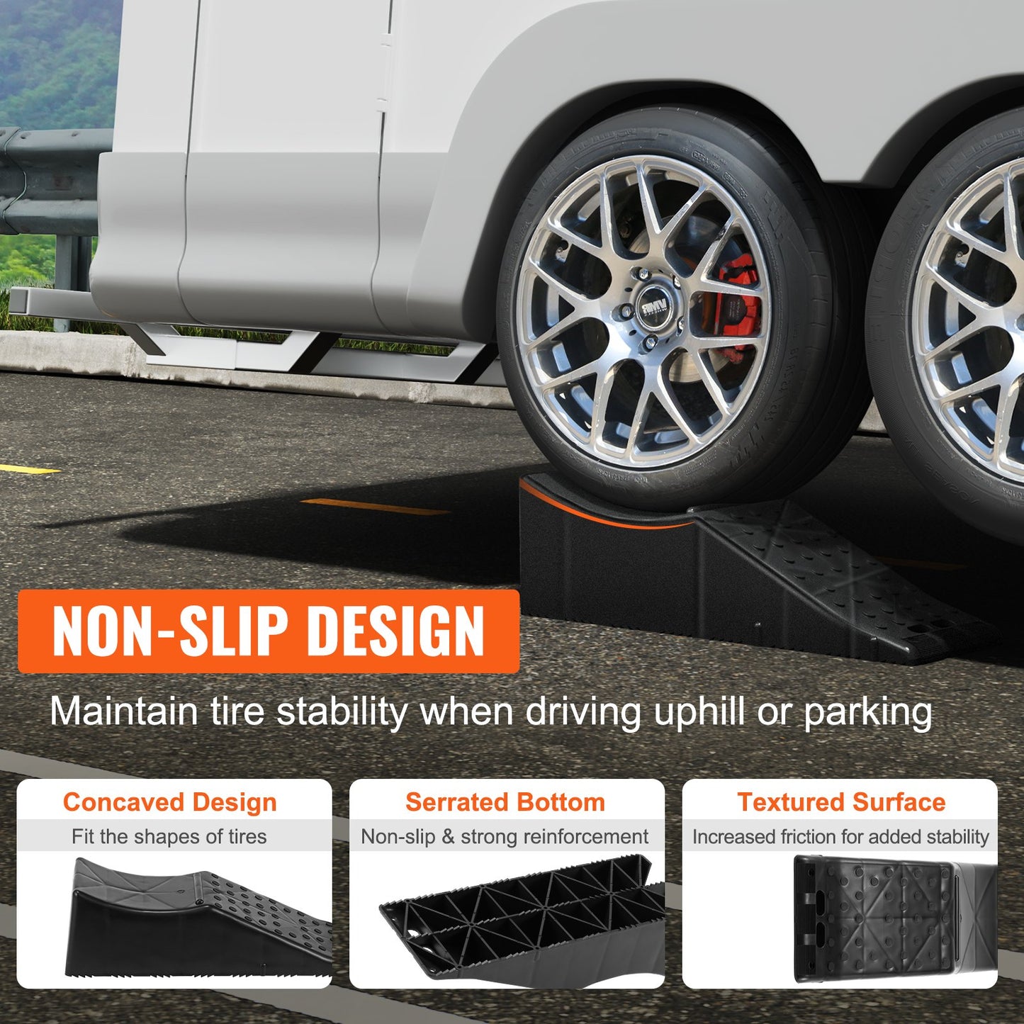 Car Plastic Tandem Wheel Change Ramp Caravan Motor Home 20,000 lbs/9071.8 kg 2-Pack