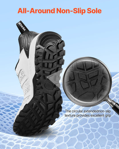 Crosstrainingskor, W-vidd sneakers UK storlek 10, skor med bred tåbox, stöd för hålfoten och justerbar snörning, träningsskor för löpning, gymnastik, hundpromenader och tyngdlyftning (vit)