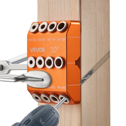 Borrguide, 30/45/90 graders vinkel, 4 storlekar, bärbar precisionsborrguidejigg, för borrning av vinklade eller horisontella hål, aluminiumlegering, för däckkabelräcke, trästolpe, trappledstång