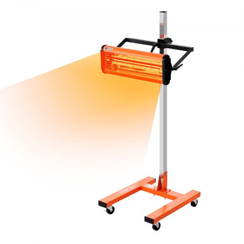 Infrared Curing Lamp, 1500W 1-60 min Timing, Auto Heating Car Curing Light with Bracket, 3.44 sq.ft Baking Area Spray Baking Booth Heaters, Paint Dryer for On-Site Repair, Engine Drying