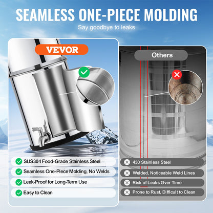 Gravity-fed Water Filter System, 2.25G 304 Stainless-Steel Countertop Water Filtration System, Reduces Lead and up to 99% of Chlorine, with 2 Carbon Filters/Spigot/Stand, for Home Camping RV