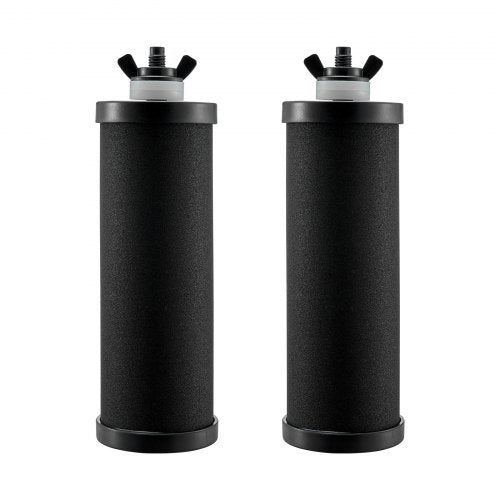 Vattenfilterutbyte, Reningselement, Ersättningsfilter med aktivt kol, Lättbytbart vattenfilter, Vattenfiltersystem med gravitation, Kompatibelt med de flesta märken, 2-pack, Svart
