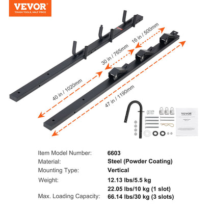 Trimmerställ, 3-platsers ogräsklipparställ, låsbar trimhållare, landskapssläpvagnsställ, fäste på öppna pickup-/släpvagnssläp, par