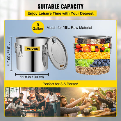 Destillationssats för hembränt, 20,8 liter destillationssats för eteriska oljor med vattenpump