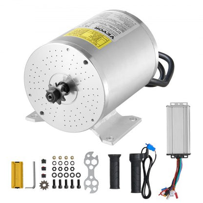 1800W elektrisk borstlös likströmsmotorsats - 48V 4500rpm motor med uppgraderad hastighetsregulator och gasreglagesats för gokart, elcykel, motorcykel, skoter, gör-det-själv