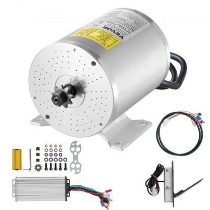 1800W elektrisk borstlös likströmsmotorsats - 48V 4500rpm motor med uppgraderad hastighetsregulator och fotpedalgasreglage för gokart, elcykel, motorcykel, skoter, gör-det-själv