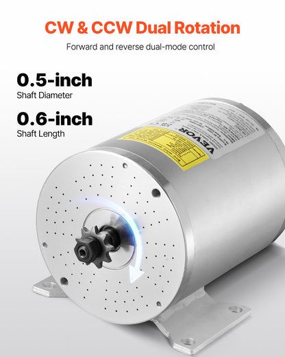 1800W elektrisk borstlös likströmsmotorsats - 48V 4500rpm motor med uppgraderad hastighetsregulator för gokart, elcykel, motorcykel, skoter