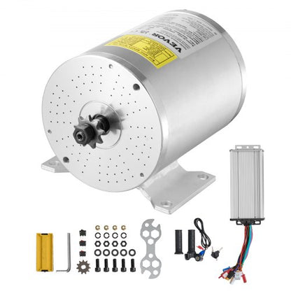 2000W elektrisk borstlös likströmsmotorsats - 48V 4300rpm motor med uppgraderad hastighetsregulator och gasreglagesats för gokart, elcykel, motorcykel, skoter, gör-det-själv