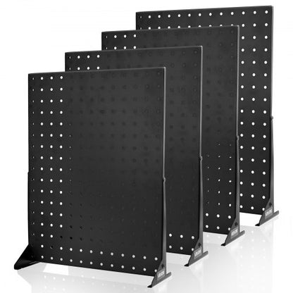 Pegboardställ, 43 x 33 cm bordsställ för tillbehör, ställ för tillbehör, förtjockad kallvalsad stålplåt för livsmedelsbutik, smyckesbutik, svart (4 st)