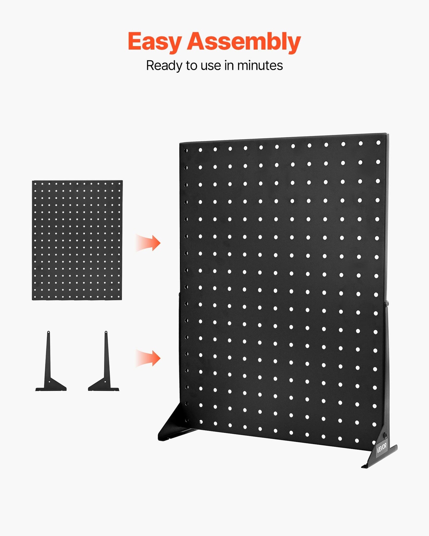 Pegboardställ, 43 x 33 cm bordsställ för tillbehör, ställ för tillbehör, förtjockad kallvalsad stålplåt för livsmedelsbutik, smyckesbutik, svart (4 st)