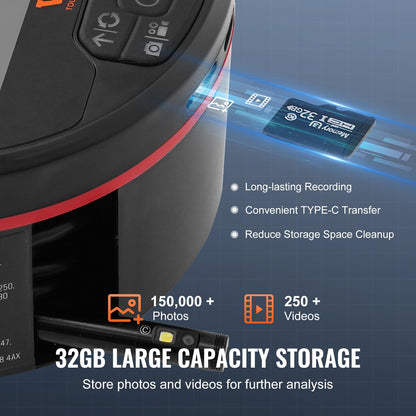 Boroskop med trippellins och endoskopkamera med ljus, 4,3" IPS-skärminspektionskamera med 8 + 2 lampor, IP67 vattentät ormskopkamera för fordon, VVS (16,4 fot kabel, 32 GB kort)