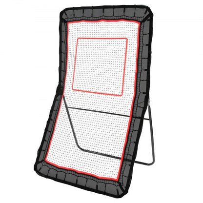 Lacrosse-rebounder för trädgården, 1219,2 x 2133,6 mm volleyboll-studsnät, pitchback throwback baseboll softboll returträningsskärm, justerbar vinkel för skjutövning med måltavla