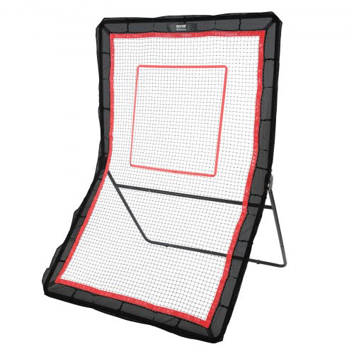 Lacrosse-rebounder för trädgården, 1524 x 2133,6 mm volleyboll-studsnät, pitchback throwback baseboll softboll returträningsskärm, justerbar vinkel skjutövningsvägg med måltavla