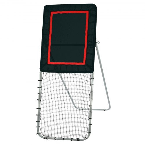 Hopfällbar lacrosse-rebounder för trädgården, 3x8 fot volleyboll-studsnät, pitchback throwback baseboll softboll returträningsskärm, justerbar vinkel skjutövningsvägg, svart