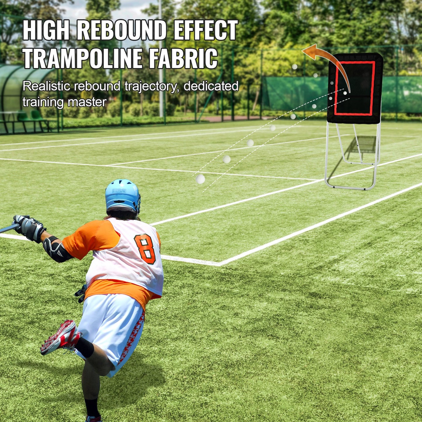 Hopfällbar lacrosse-rebounder för trädgården, 3x4 fot volleyboll-studsnät, pitchback throwback baseboll softboll returträningsskärm, justerbar vinkel skjutövningsvägg, svart