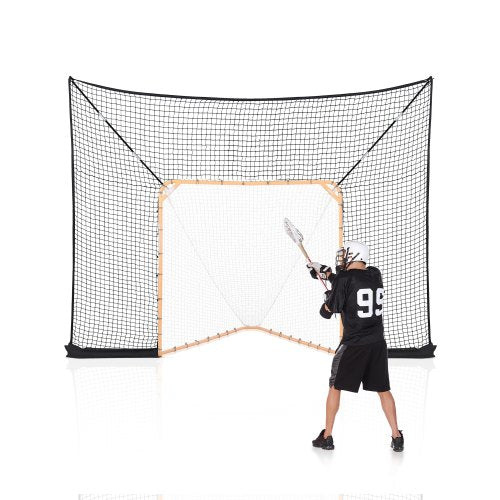 Hockey- och lacrossemålsskydd, 3,6x2,7 m lacrossenät med utökad täckning, snabb och enkel installation, kompletta tillbehör, träningsnät, lacrosseutrustning för bakgård, för ungdomar och vuxna (ENDAST NÄT)