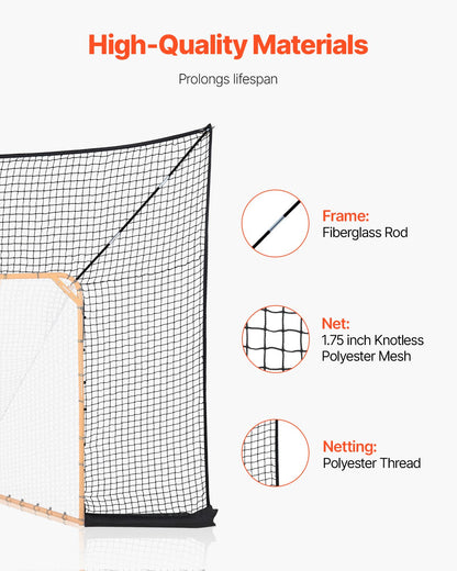 Hockey- och lacrossemålsskydd, 3,6x2,7 m lacrossenät med utökad täckning, snabb och enkel installation, kompletta tillbehör, träningsnät, lacrosseutrustning för bakgård, för ungdomar och vuxna (ENDAST NÄT)