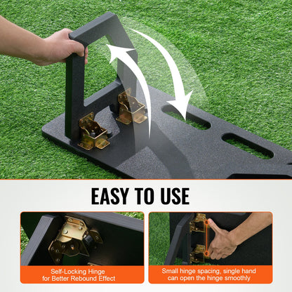 Fotbollsrebounderbräda, 80 cm x 30 cm bärbar fotbollsvägg med 2 vinklar för rebound, hopfällbar HDPE kickback-reboundbräda, fotbollsträningsutrustning för barn och vuxna, passnings- och skottträning