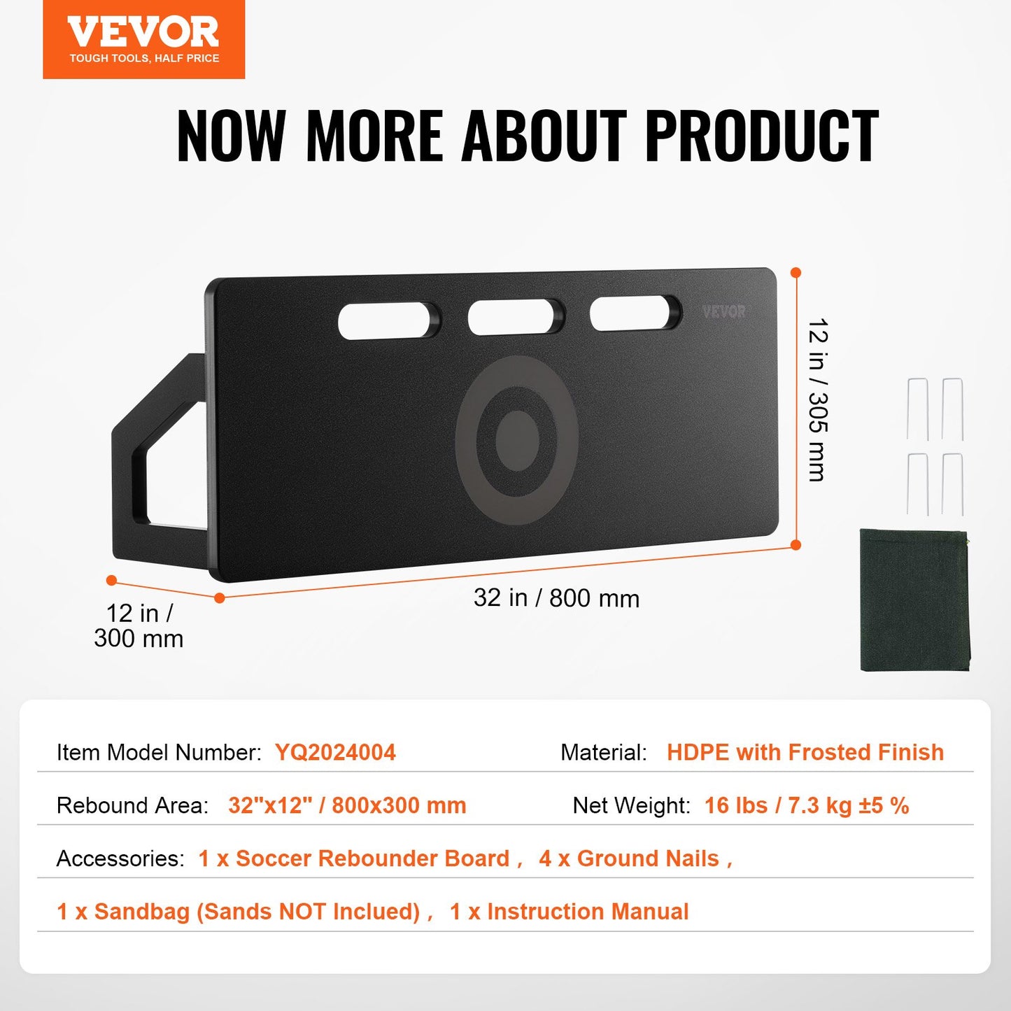 Fotbollsrebounderbräda, 80 cm x 30 cm bärbar fotbollsvägg med 2 vinklar för rebound, hopfällbar HDPE kickback-reboundbräda, fotbollsträningsutrustning för barn och vuxna, passnings- och skottträning