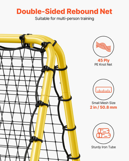 Fotbollsnät med rebounder, 100 cm x 85 cm x 90 cm, bärbara fotbollsträningsgåvor, fullt justerbara vinklar, hjälpmedel och utrustning för barn, tonåringar och alla åldrar, enkel uppsättning och perfekt förvaring