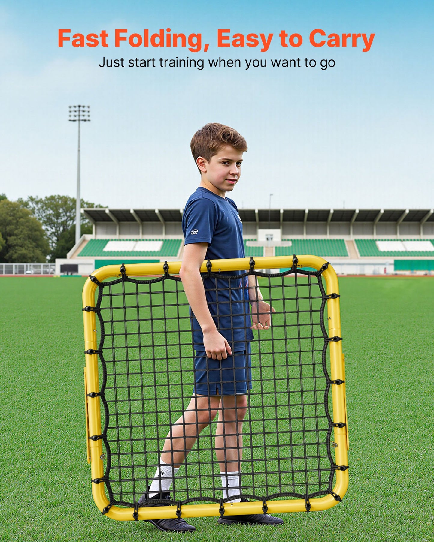 Fotbollsnät med rebounder, 100 cm x 85 cm x 90 cm, bärbara fotbollsträningsgåvor, fullt justerbara vinklar, hjälpmedel och utrustning för barn, tonåringar och alla åldrar, enkel uppsättning och perfekt förvaring