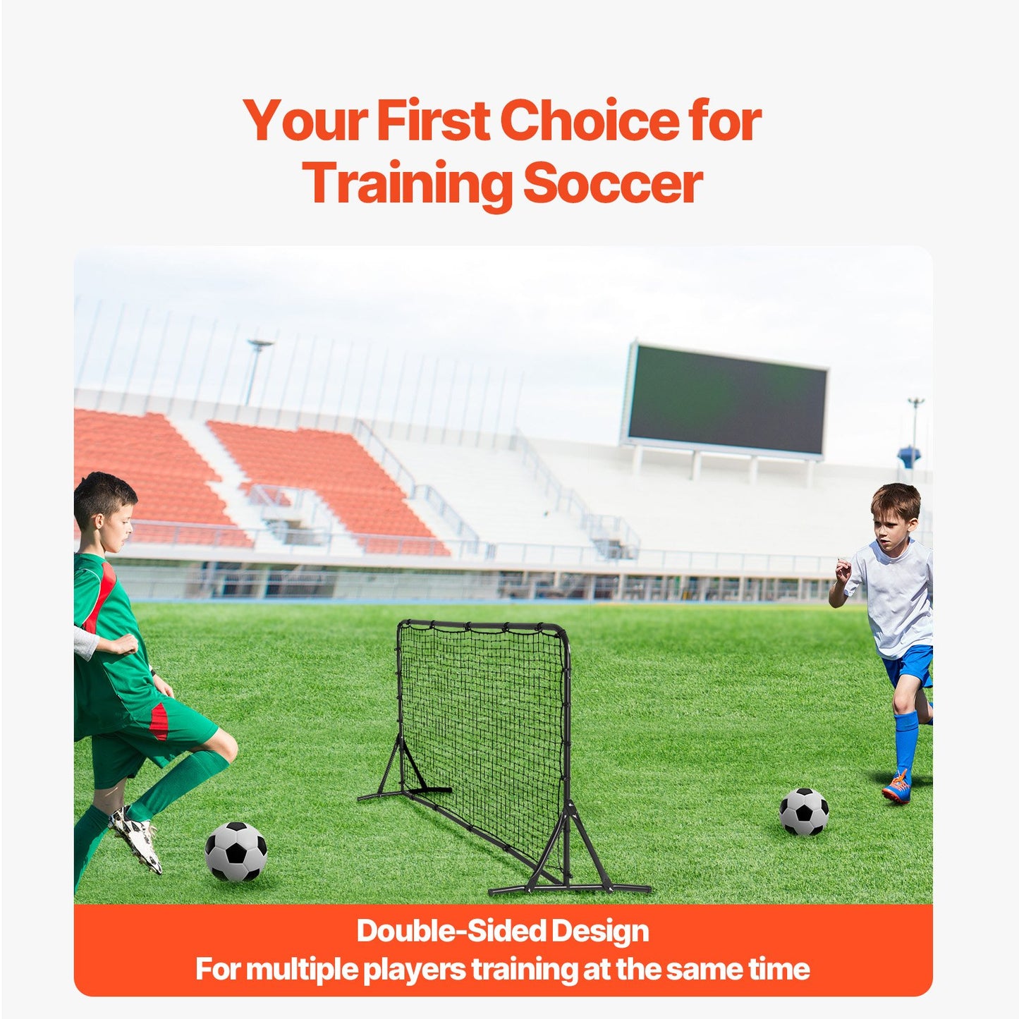 Fotbollsreboundtränare, 6x4FT järnfotbollsträningsutrustning, sportfotbollsreboundervägg, dubbelsidigt reboundnät, enkel montering, perfekt för trädgårdsövningar, soloträning, passningar