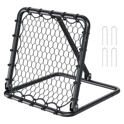 Fotbollsnät med rebounder, kickback 34"x34", bärbara fotbollsträningsgåvor, fullt justerbara vinklar, målnät, hjälpmedel och utrustning för barn, tonåringar och alla åldrar, enkel uppsättning och perfekt förvaring
