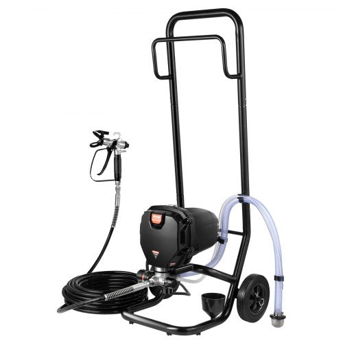 Stativ Airless Färgspruta, 750W 3000PSI Högeffektiv Elektrisk Airless Spruta Med Vagn, Fin Och Jämn Målningseffekt, Färgsprutor För Heminredning Och Utomhusmöbler Och Staket