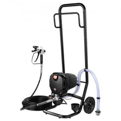 Stativ Airless Färgspruta, 750W 3000PSI Högeffektiv Elektrisk Airless Spruta Med Vagn, Fin Och Jämn Målningseffekt, Färgsprutor För Heminredning Och Utomhusmöbler Och Staket