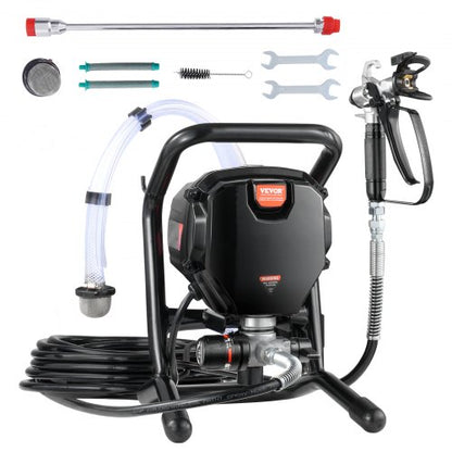 Stativ Airless Färgspruta, 750W 3000PSI Högeffektiv Elektrisk Airless Spruta, Fin Och Jämn Målningseffekt, Handhållna Färgsprutor För Heminredning Och Utomhusmöbler Och Staket