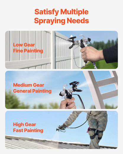Stativ Airless Färgspruta, 750W 3000PSI Högeffektiv Elektrisk Airless Spruta, Fin Och Jämn Målningseffekt, Handhållna Färgsprutor För Heminredning Och Utomhusmöbler Och Staket