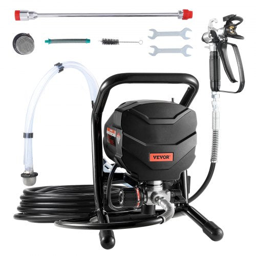 Stativ Airless färgspruta, 650W högeffektiv airless spruta, 3000PSI elektrisk färgspruta förlängningsstång och rengöringskit för inomhus- och utomhusmöbler/staket/hem/hus