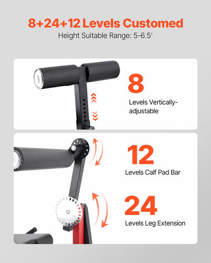 Leg Extension and Curl Machine, Seated Leg Rotary Extension for Thigh, Adjustable Lower Body Specialty Exercises Equipment, Heavy Duty Workout Bench for Home Gym, 550 LBS Capacity