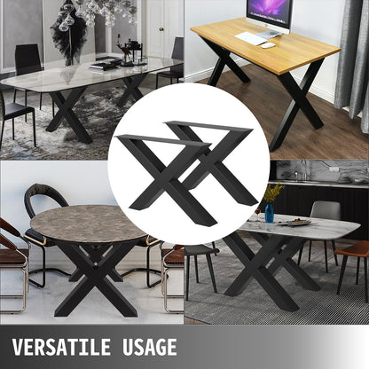 Metallbordsben 28,4 x 29,9 tum Svarta bordsben Premiumstålbordsben med X-ramsstil Stålbänkben Bordsben i lantlig stil Möbelben Perfekt för kafé, hemmakontor, bar