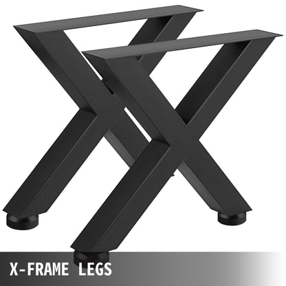 Bordsben i metall 28,4 x 31,1 tum Svarta bordsben Premium stålbordsben med X-ramsstil Stålbänkben Bordsben i lantlig stil Möbelben Perfekt för kafé, hemmakontor, bar