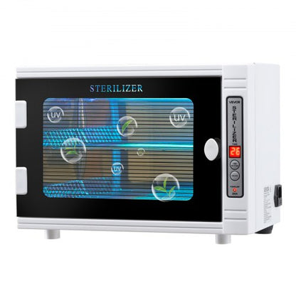 Nagelverktygsrengöringsmaskin, 12L stor kapacitet, verktygsskåpsrengöringslåda med timerinställning, härdat glasdörr, 185nm våglängd, för laboratorier, hem, nagelsalonger, hårstudior, skönhetssalonger