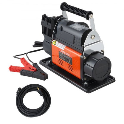 12V Heavy Duty Air Compressor, Auto-Stop Portable Tire Inflator with LCD Digital Display, 202 L/Min 150PSI Offroad Air Pump with Adapters for Trucks Car SUV 4 x 4 Vehicle RV